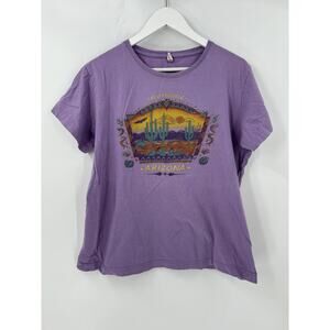 Scottsdale Arizona T Shirt Womens XL Purple Graphic Print 100% Cotton Casual Top